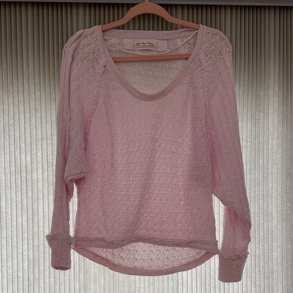 We The Free Light Pink Knit Top